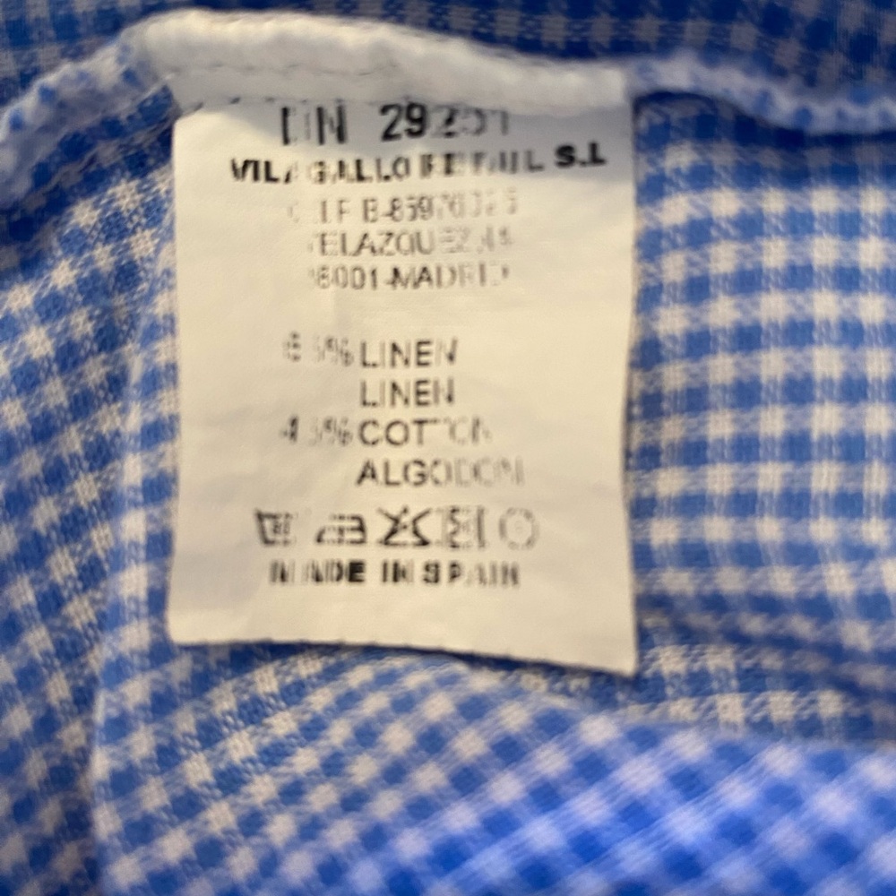 Vilagallo Lali Gingham Print Blouse Blue/White - Picture 4 of 5